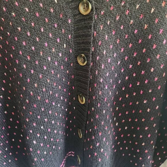 Torrid Sweater Cardigan Women's 2X Plus Size Black Bears Pink Hearts - Picture 3 of 5